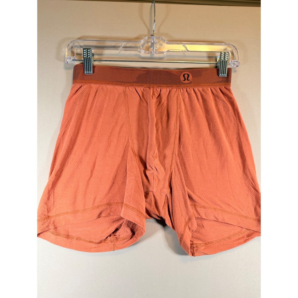 Lululemon Always in Motion Boxer Mens Medium Burnt Orange Mesh Underwear